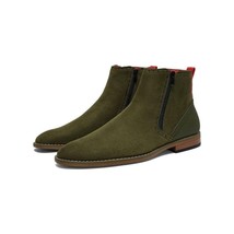 Men TAYNO Chelsea Chukka Micro Suede Soft Comfortable Boot Coupe Olive image 10