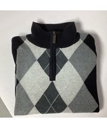 Tasso Elba 1/4 Zip Sweater Mens XL Pullover Knit Mock Neck Argyle/Diamon... - $230.54 MXN