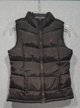 Old Navy Youth Girls Sleeveless Puffer Vest Sz Xl Brown Full Zip - $10.39