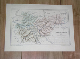 1887 Original Antique Map Of Department Of TARN-ET-GARONNE Montauban / France - £21.98 GBP