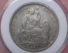 Peru 1927 Seated Liberty 1/2 Sol Silver Coin - $29.99