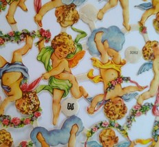 Cherub Angels Vintage German Die-Cuts Original 1930&#39;s EAS 3062 Attached Set 24 - £24.98 GBP