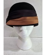 Vtg Black Deluxe Velour Brown Trim Gibbe Hat Womens Fashion from Importe... - $18.81