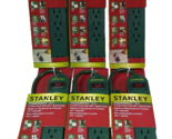 Lot of 6 Stanley Powermax 6 Outlet Power Strip Christmas Holiday Green  - £28.37 GBP