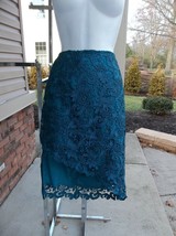 Nwt Guess Teal Lace Fab Skirt Asymeterical Hem 4 $89 - £29.99 GBP