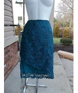 NWT GUESS TEAL LACE FAB SKIRT ASYMETERICAL HEM 4 $89 - £30.19 GBP