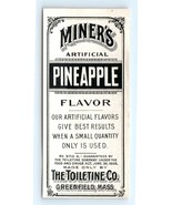 The Toiletine Co Miner s Pineapple Flavor Label Greenfield, Mass - $15.27 CAD