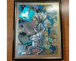 Vtg 12x9&quot; Warner Brothers WB LOONEY TUNES Bugs Daffy Foil Art Framed Pic... - £37.38 GBP
