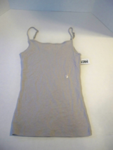 WOMEN&#39;S/JRS LILU CAMI TANK TOP ADJUSTABLE STRAPS SOLID OATMEAL BEIGE NEW... - $9.99