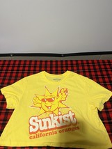 Women&#39;s Yellow Short Sleeve Logo Crop Top T-shirt - $13.00