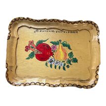 Vintage Hand Painted Wooden Tray Souvenir Casteldaccia Italy Folk Art 12x9 - $18.00