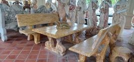 Marble bench  Coffee table Table &amp; Stools  Handcarved Table Dinning table - £7,100.25 GBP
