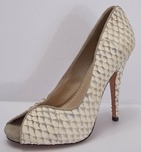 Jean-Michel Cazabat Pumps Peep Toe Kari Fish Scale Leather Heels Shoes 7.5  - £72.38 GBP