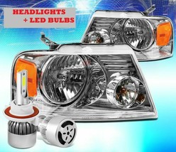 Beaver Motor Marquis 2008 2009 Headlights Head Lights Lamp Pair + Led Bulb Rv - £123.25 GBP