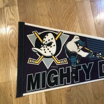 Vintage Anaheim Mighty Ducks Full Size NHL Hockey Pennant 90s - £13.42 GBP