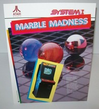 Marble Madness Arcade FLYER Original  1984 NOS Video Game Vintage Retro Promo - $35.19