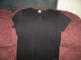 Mossimo Black Tshirt with Chirstmas Tree Decoration Size XL Women&#39;s  EUC - £11.30 GBP