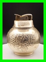 Vintage Art Deco Evans Silver Plated Table Lighter Neat Grape Pattern - Working  - $79.19