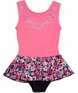 new JACQUES MORET girls Pink &amp; Flowers Dance Leotard sz M (8-9 years) ba... - $16.73