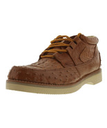 Mens Real Crocodile Ostrich Skin Shoes Cognac Leather Casual Sneakers Si... - $230.17 CAD