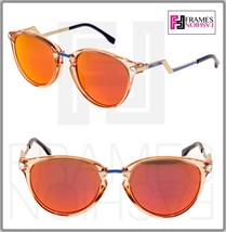 FENDI IRIDIA FF0039S Crystal Peach Gold Pink Mirrored Metal Sunglasses 0039 - £211.29 GBP