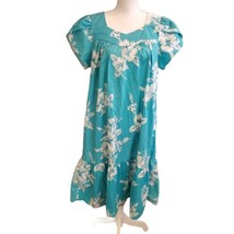 Vintage Royal Hawaiian Creations Teal Blue Green Hibiscus Floral Mumu Dress | S - $48.28