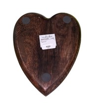 Indaba Heart Shaped Wood Spoon Rest Trinket Tray 8" Rustic Handmade India image 6