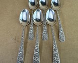 Lot of 6 - S Kirk &amp; Son Repousse Sterling Teaspoon - Spoon - 5 5/8&quot; USED... - £143.43 GBP