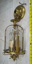 Vintage Metallo 4 Candela Oro Colorato Soffitto Sconce Lampada Vetro Fix... - $273.28