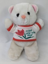 Applause White Cat Plush 8 Inch 1987 Teddy Tees Stuffed Animal Toy - $8.95