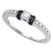10k White Gold Round Diamond Solitaire Bridal Wedding Engagement Ring 1/4 Ctw - £239.00 GBP