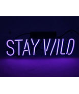 Brand New &#39;Stay Wild&#39; Wedding Real Glass Neon Light Sign 12&quot;x5&quot; [High Qu... - £54.57 GBP