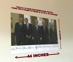 Presidents Of The Us George H &amp; Hw Bush, Carter, Obama, Clinton Poster 34 X 44 - £39.86 GBP