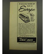1956 LinjeBuss International Ad - A leisurely close-up look at Europe - £14.55 GBP