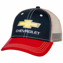 Chevrolet Logo Adjustable Mesh Snapback Hat Blue - £19.51 GBP
