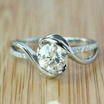 2.25Ct Round Cut White Diamond Solid 925 Sterling Silver By Pass Engagement Ring - £80.38 GBP