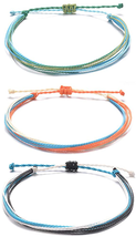 Waterproof Adjustable Boho Ankle Bracelet Set Braided String Hawaii - £12.92 GBP