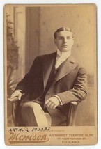 Antique c1890s Cabinet Card Famous Silent Film Actor Arthur Hoops Chicago, IL - £36.42 GBP