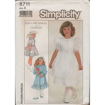 Simplicity 8711 Girls Gunne Sax Communion, Party Dress Pattern Choose Size Uncut - $12.58