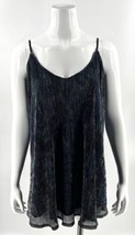 Lulus Mini Dress Size Medium Blue Black Metallic Shimmer Lined Party Womens - £25.29 GBP