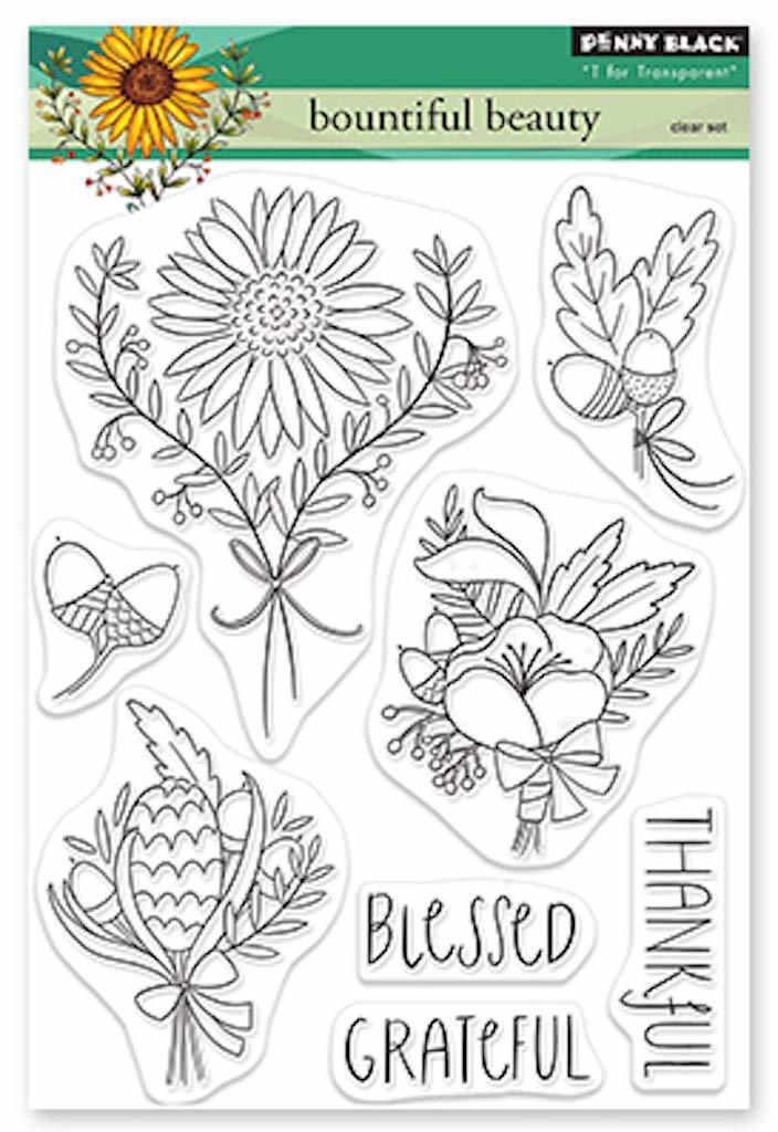 Penny Black 30-719 Bountiful Beauty Stamp Set Bouquet Blessed Grateful Thankful - $19.99