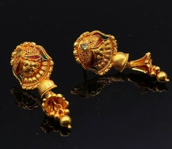 22KT Yellow Gold Handmade Gorgeous Stud Earring Excellent Filigree Work Earrings - £1,040.37 GBP