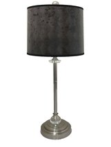 Royal Designs 28&quot; Crystal and Brushed Nickel Buffet Lamp with Black Snak... - £92.68 GBP+