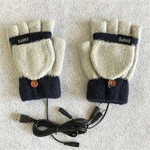 USB Electric Rechargeable Mitten Winter Heated Gloves Full&amp;Half Finger Warmer - £85.39 GBP