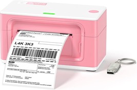 A Pink Munbyn P941 Label Printer That Is Compatible With Chrome, Mac, And Linux. - £183.96 GBP