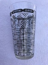 VINTAGE IRVINWARE COCKTAIL GLASS WITH 7 DRINK MIX RECIPES - £7.50 GBP