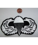 U.S.ARMY USAF PARACHUTIST JUMP WINGS Embroidered PATCH BLACK AND WHITE N... - £6.33 GBP