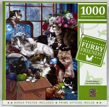 Master Pieces Jigsaw Puzzle 1000 Pc Furry Friends Cats &amp; Kittens w Bonus... - £12.73 GBP