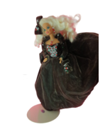 Vtg 1991 Happy Holiday Barbie Doll Velvet Dress Bow Purse Sequins 12&quot; W/... - £17.49 GBP