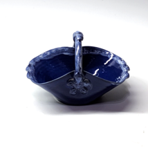 Latham&#39;s Pottery Seagrove Nc Cobalt Blue Glazed Basket - Signed Bruce Latham &#39;96 - £22.05 GBP
